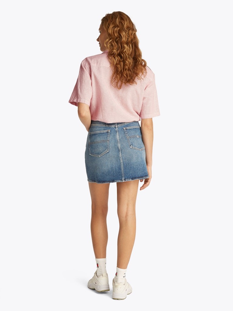 Tommy Hilfiger Pamuk Pempe Kadın Kısa Kollu Gömlek - DW0DW20286TH3