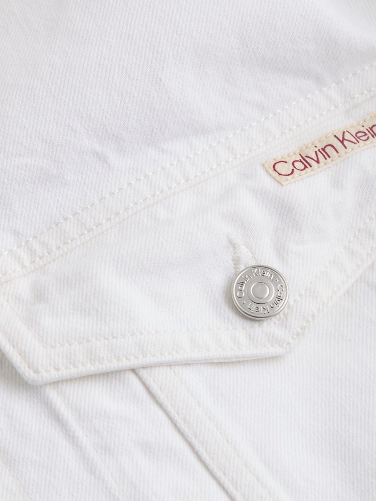 Calvin Klein Pamuk Beyaz Kadın Kot Ceket - J20J2251811AA