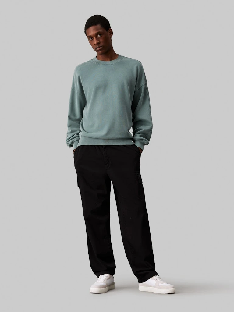 Calvin Klein Pamuklu Siyah Twill Kargo Pantolon