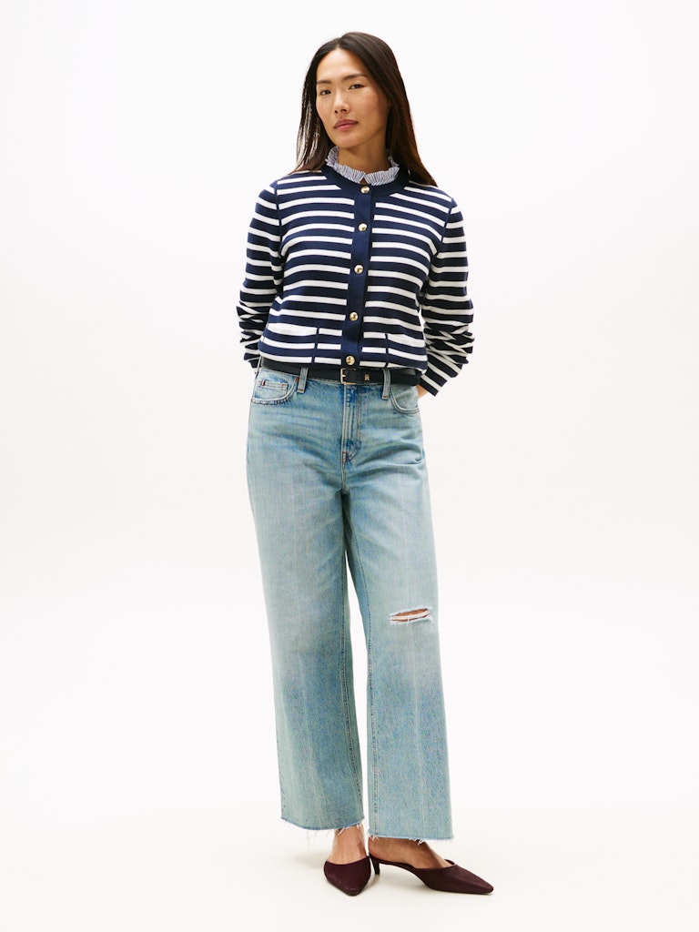 Tommy Hilfiger Kadın Lacivert Hırka Düğmeli Triko
