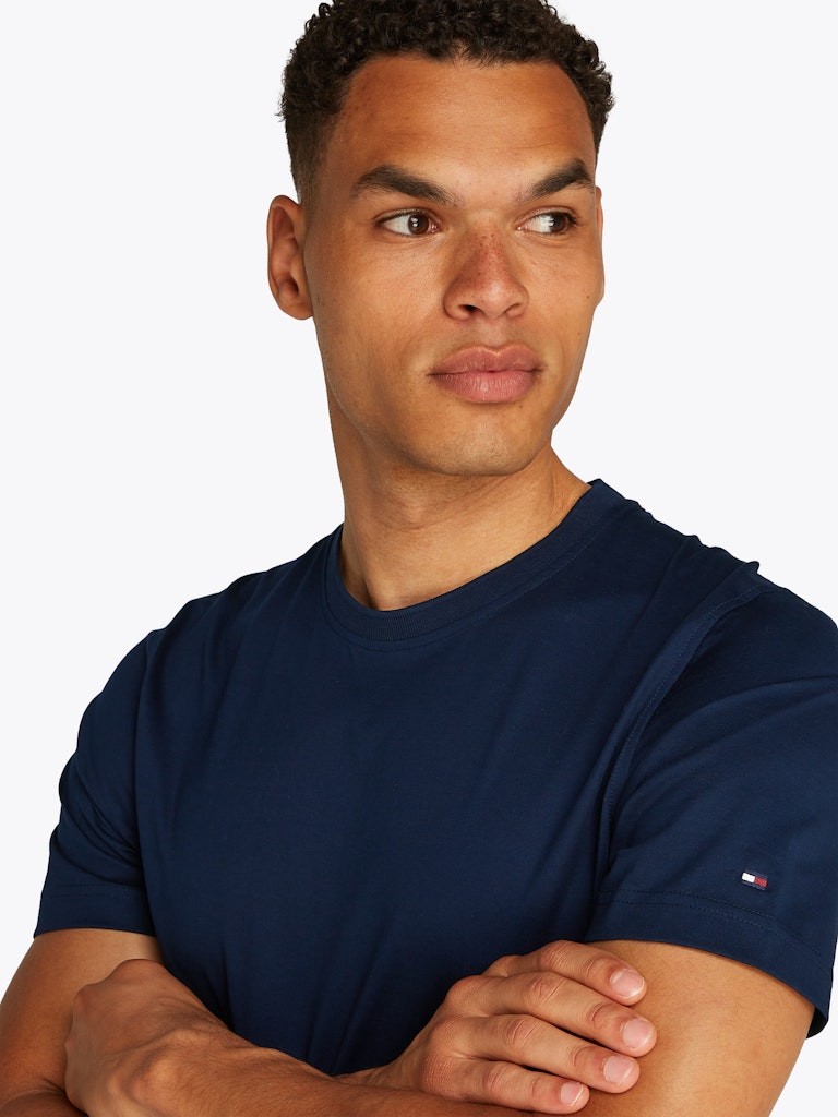 Tommy Hilfiger Pamuk Lacivert Erkek Kısa Kollu T-Shirt - MW0MW36657DCC