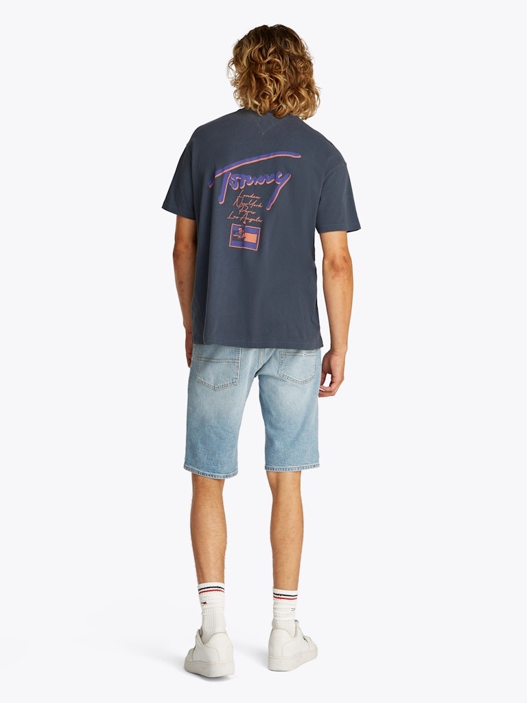 Tommy Hilfiger Rejeneratif Pamuk Mavi Erkek Kısa Kollu T-Shirt - DM0DM20768C1G