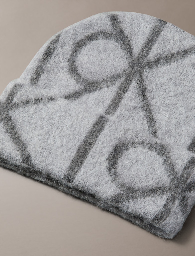 Calvin Klein Erkek Gri Bere Şapka