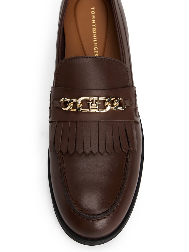 Tommy Hilfiger Kadın Kahverengi Deri Loafers Ayakkabı