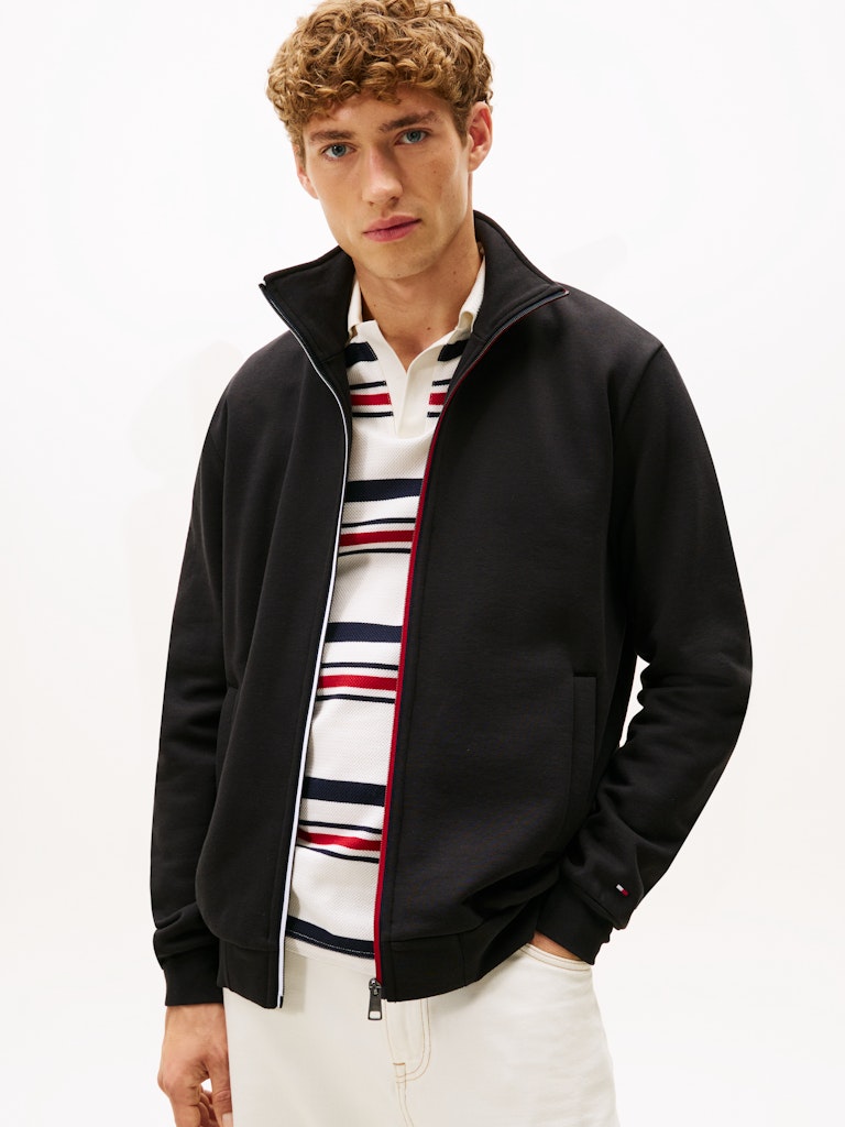 Tommy Hilfiger Erkek Tam Fermuar Siyah Sweatshirt