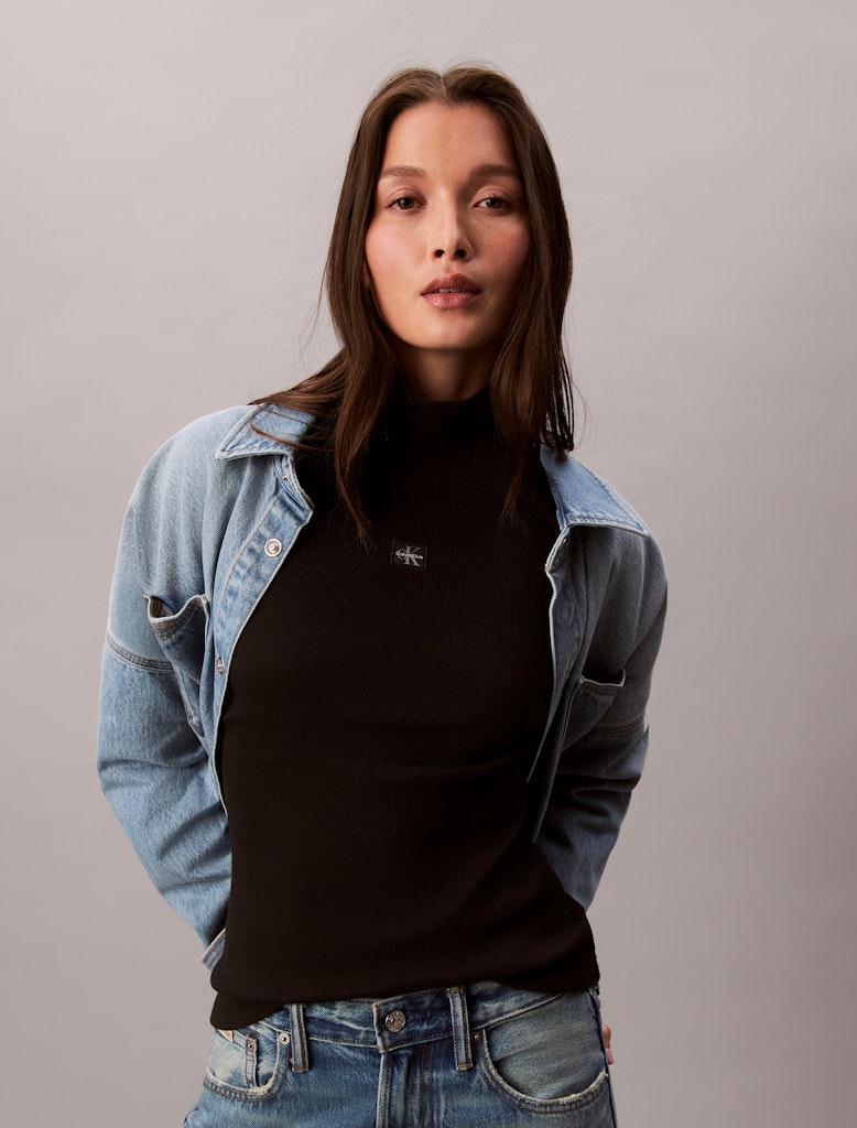 Calvin Klein Kadın Siyah Balıkçı Yaka Kazak