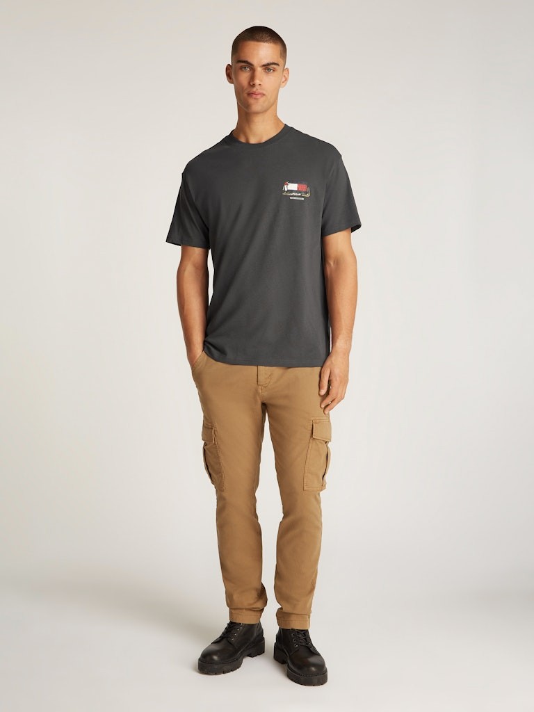 Tommy Hilfiger Pamuk Antrasit Erkek Kısa Kollu T-Shirt - DM0DM20351PT2