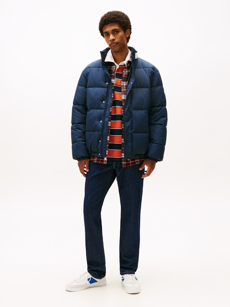 Tommy Hilfiger Erkek Lacivert Puffer Mont