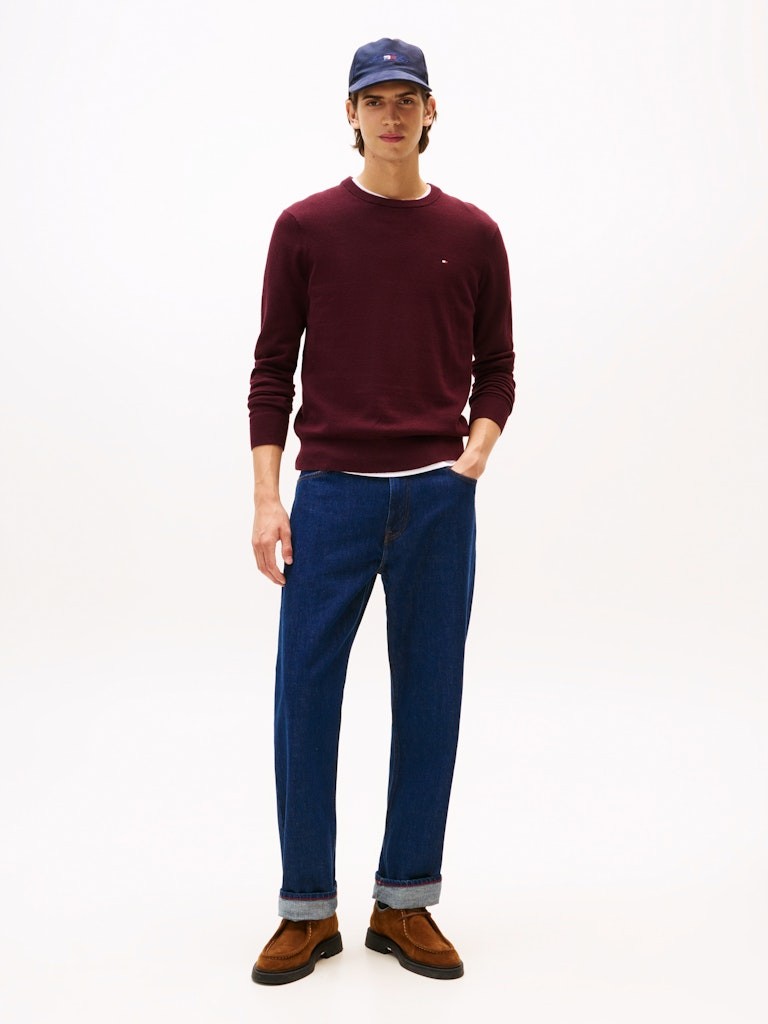 Tommy Hilfiger Erkek Bordo O Yaka Triko