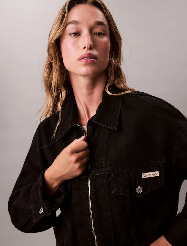 Calvin Klein Kadın Siyah Denim Kot Mont