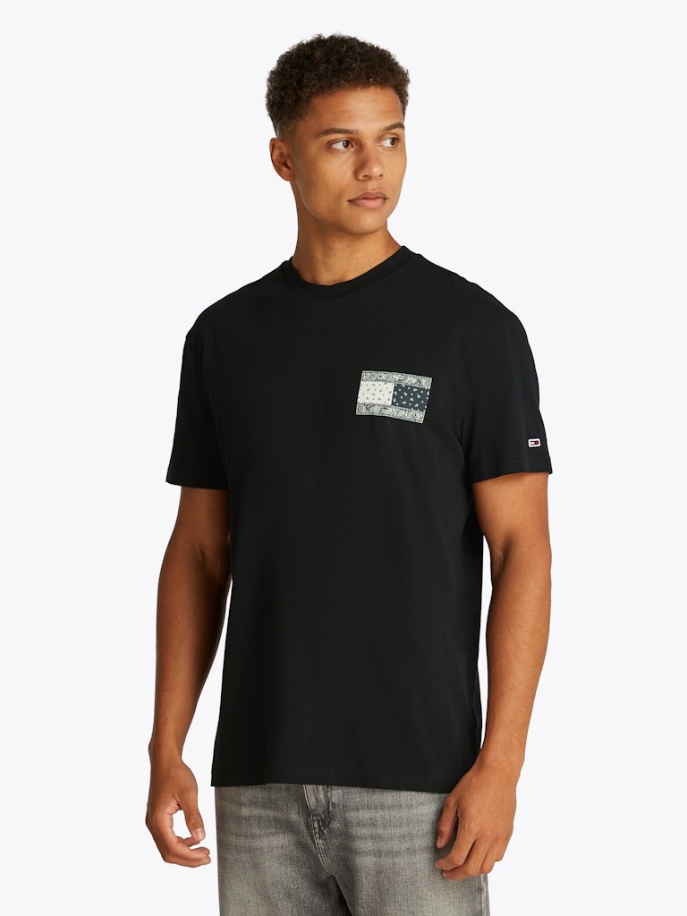 Tommy Hilfiger Rejeneratif Pamuk Siyah Erkek Kısa Kollu T-Shirt - DM0DM20774BDS