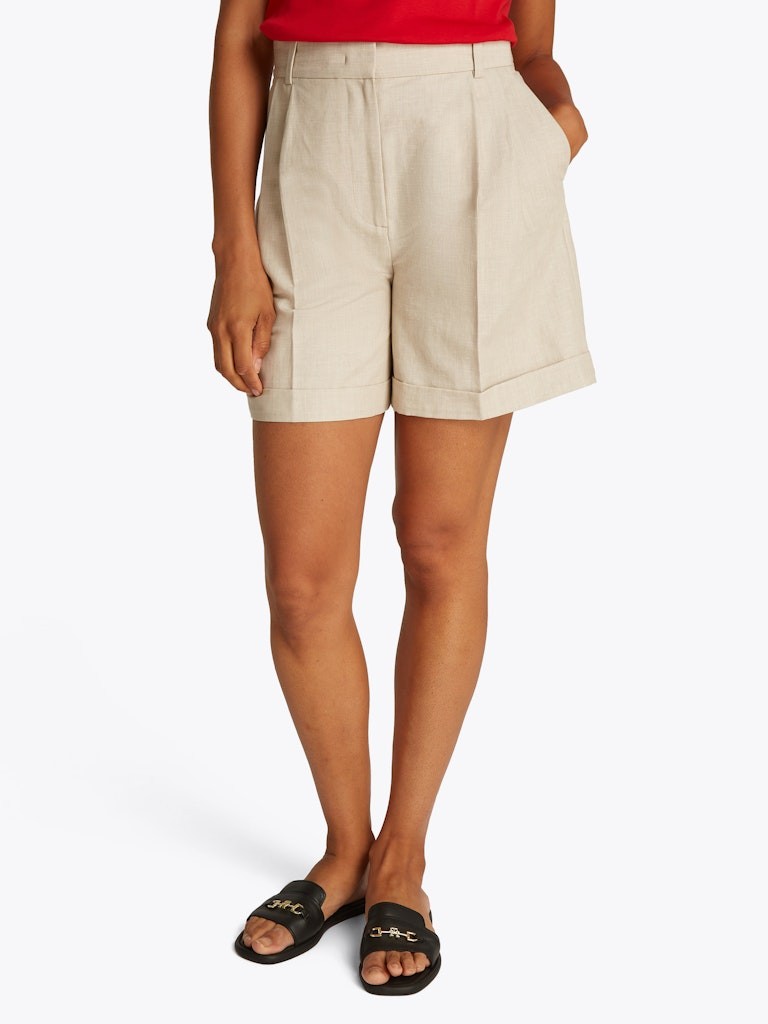 Tommy Hilfiger Keten Bej Kadın Yan Cep Şort - WW0WW44767ACI