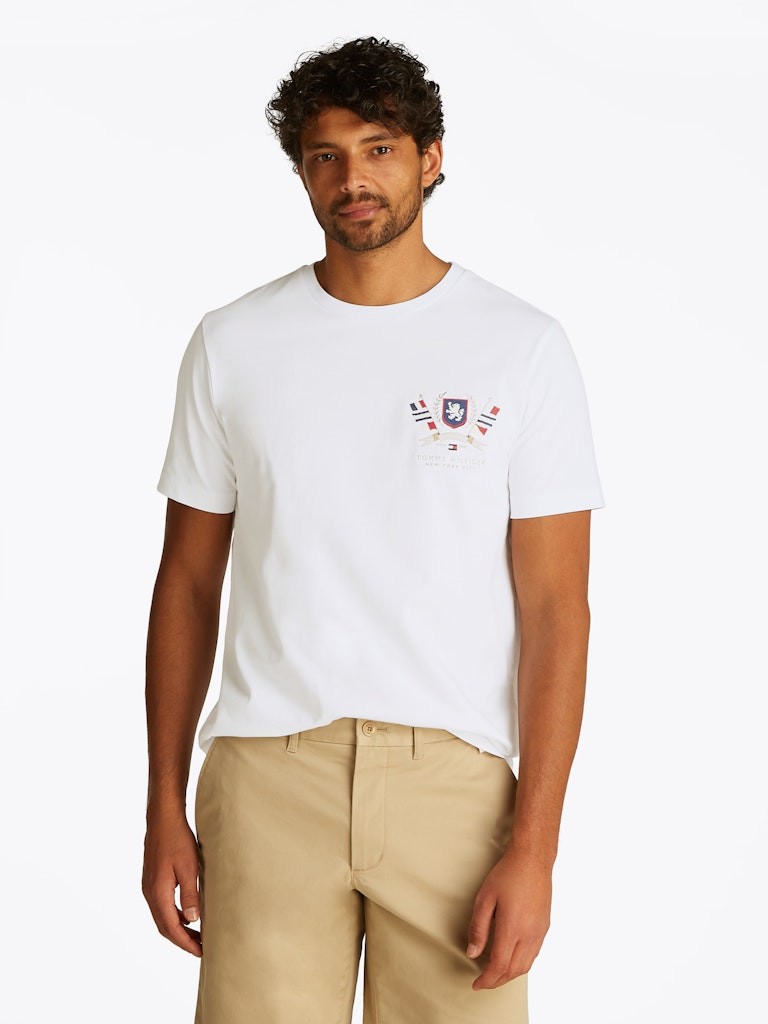 Tommy Hilfiger Pamuk Beyaz Erkek Kısa Kollu T-Shirt - MW0MW38612YBR