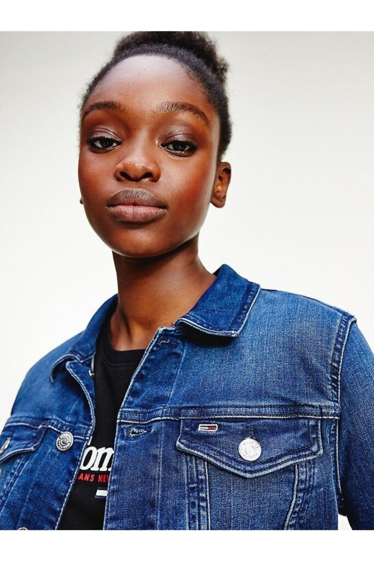Tommy Hilfiger Denim Mavi Kadın Kot Ceket