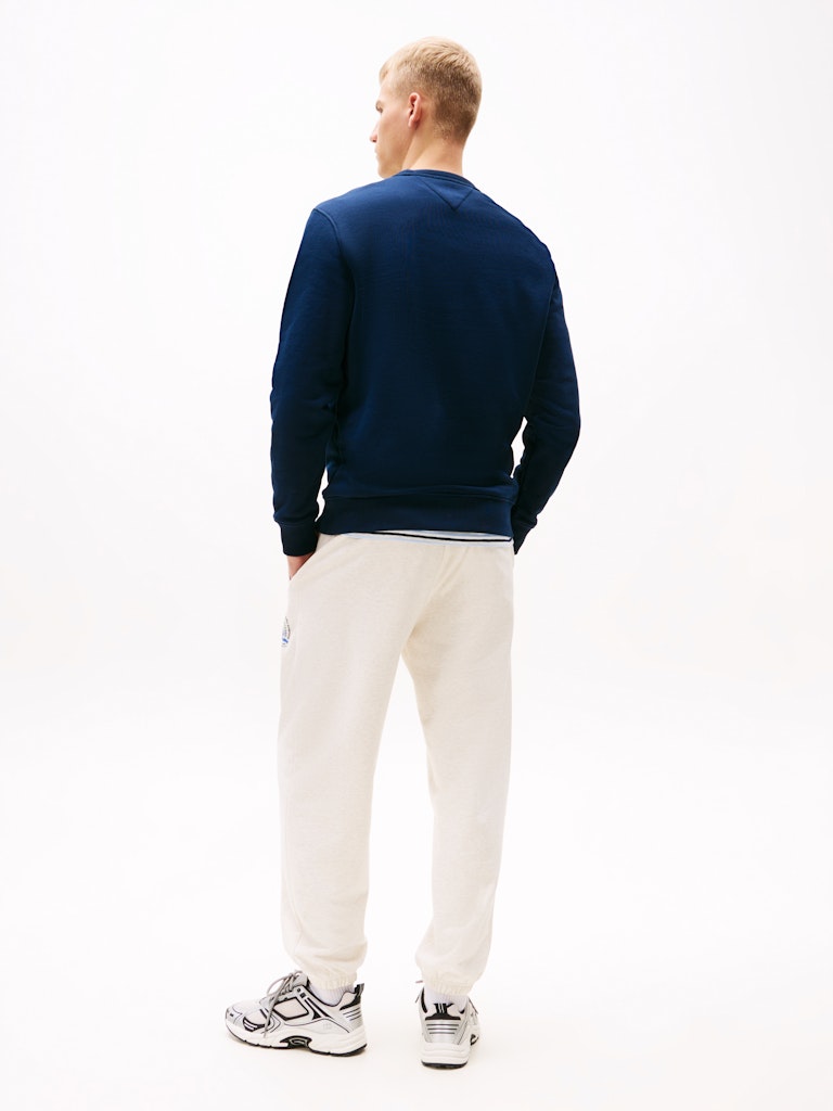 Tommy Hilfiger Erkek Mavi Reg Badge Crew Sweatshirt