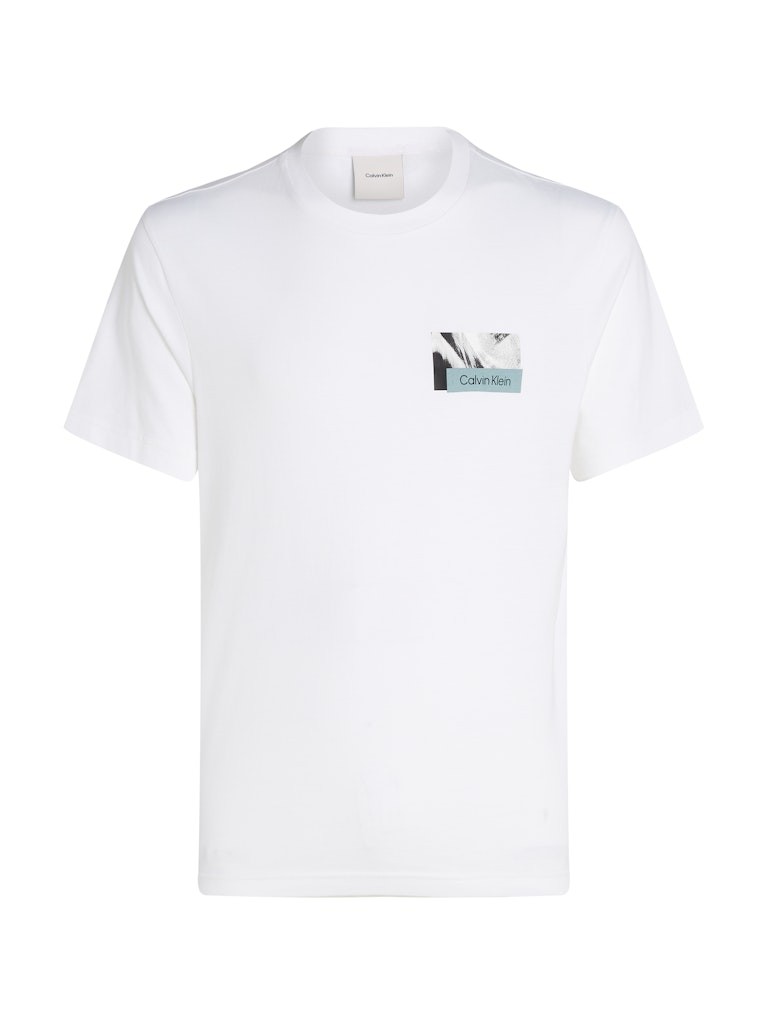 Calvin Klein Erkek Arkası Logo Baskılı Yuvarlak Yaka Dar Kalıp Beyaz T-Shirt - K10K113799YAF