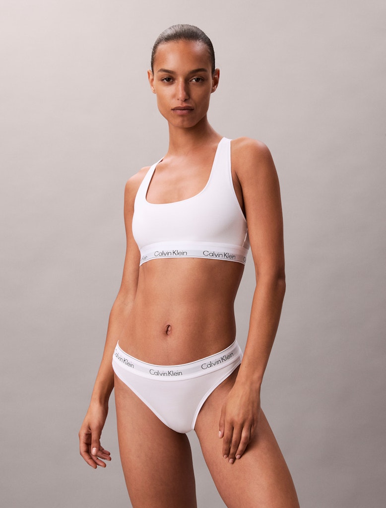 Calvin Klein Kadın Beyaz Pamuk Spor  Sütyen