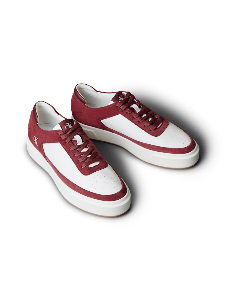 Calvin Klein Erkek Bej Deri Kısa Taban Basket Sneakers