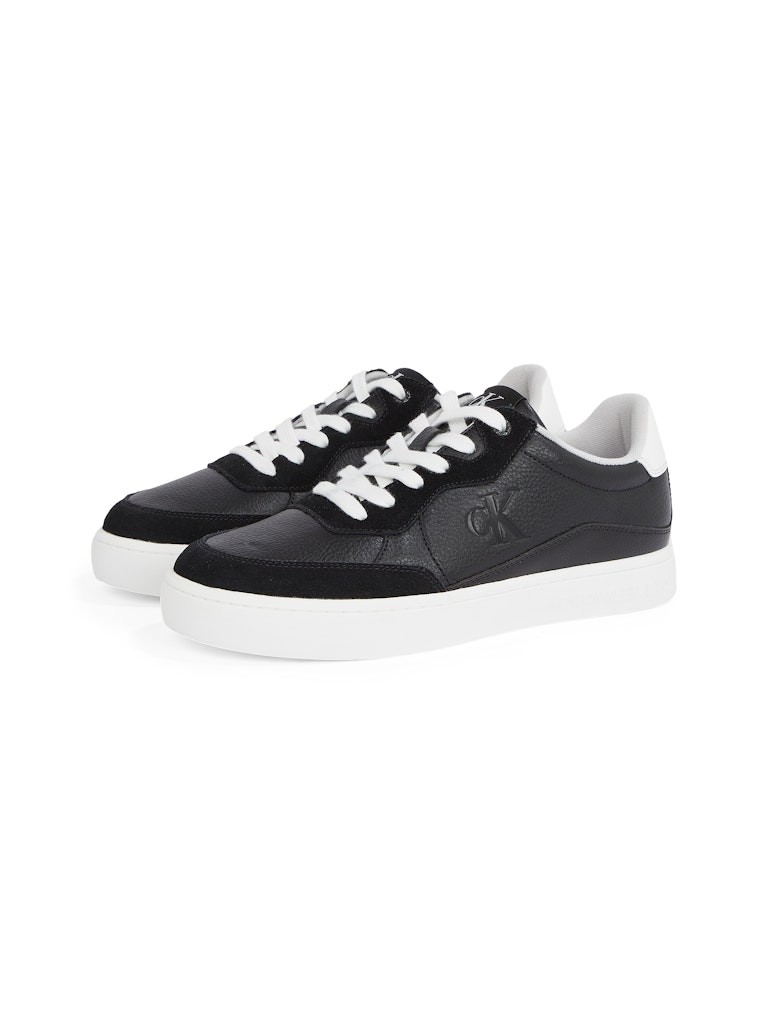 Calvin Klein Deri Siyah Erkek Kısa Taban Sneakers - YM0YM011530GM