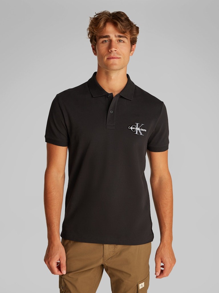 Calvin Klein Pamuk Siyah Erkek Kısa Kollu Düğmeli Polo Yaka T-Shirt - J30J3256640GM