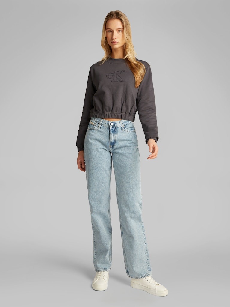 Calvin Klein Rejeneratif Pamuk Gri Kadın O Yaka Sweatshirts - J20J225363PMP