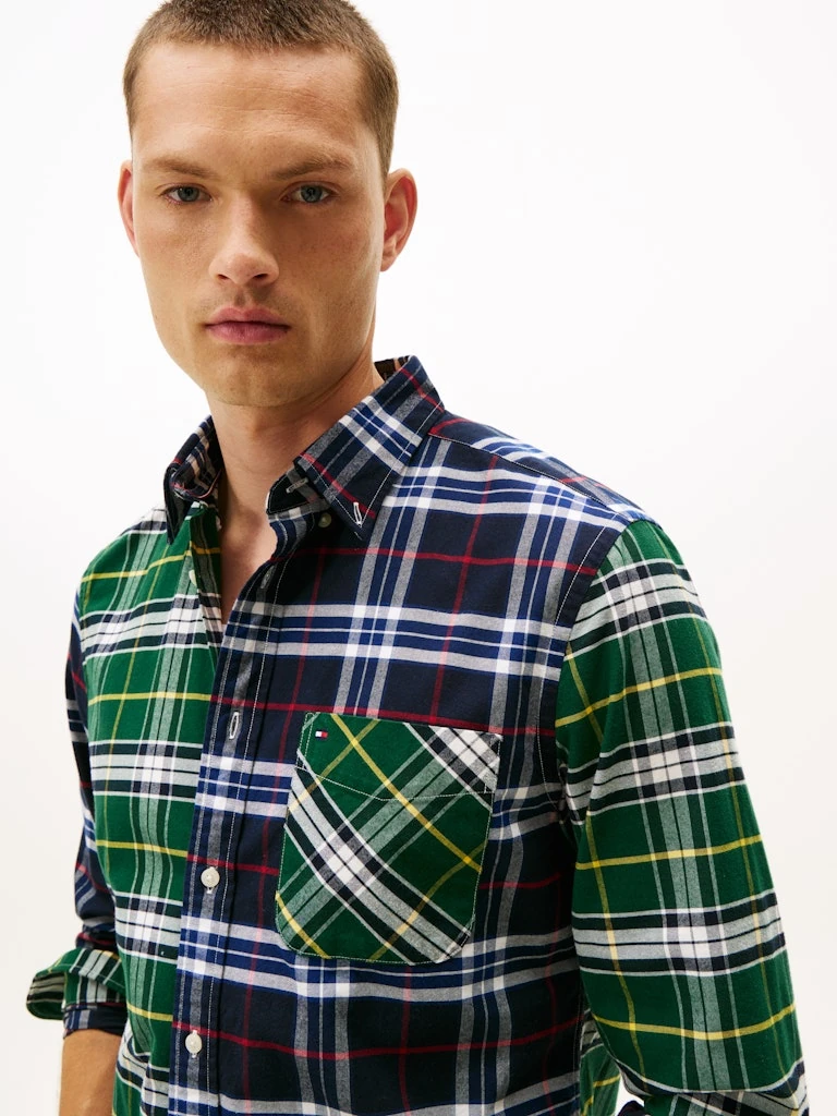 Tommy Hilfiger Erkek Lacivert Oxford Normal Kesim Uzun Kollu Gömlek