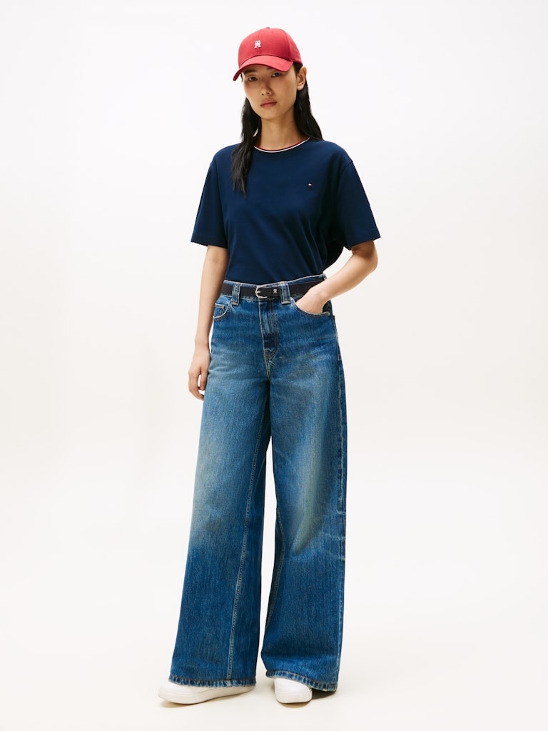 Tommy Hilfiger Kadın Lacivert O Yaka T-Shirt