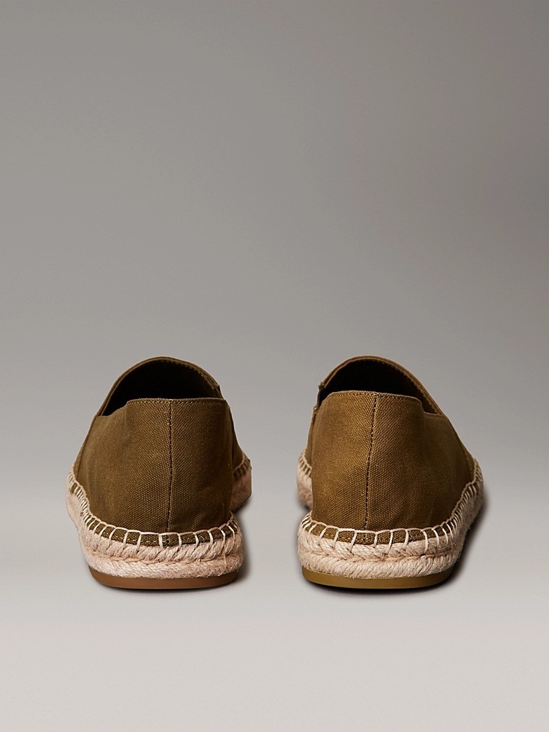 Calvin Klein Pamuk Haki Erkek Espadril Ayakkabı - HM0HM01808LEO