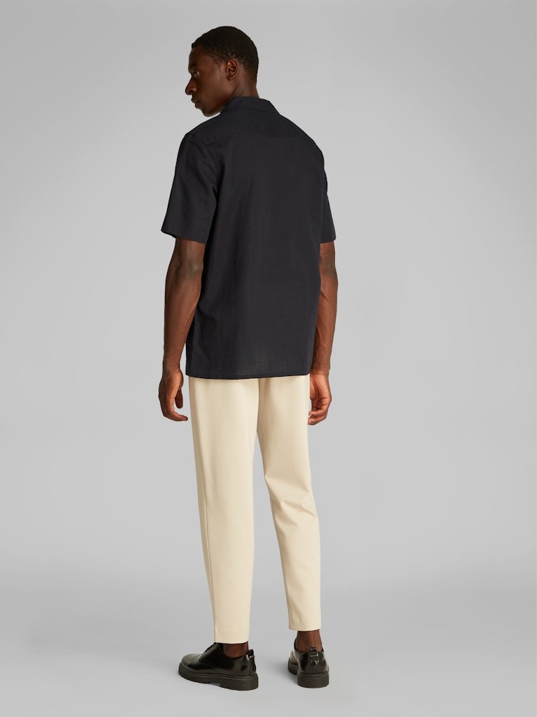 Calvin Klein Keten Siyah Erkek Kısa Kollu Gömlek - K10K114197BEH