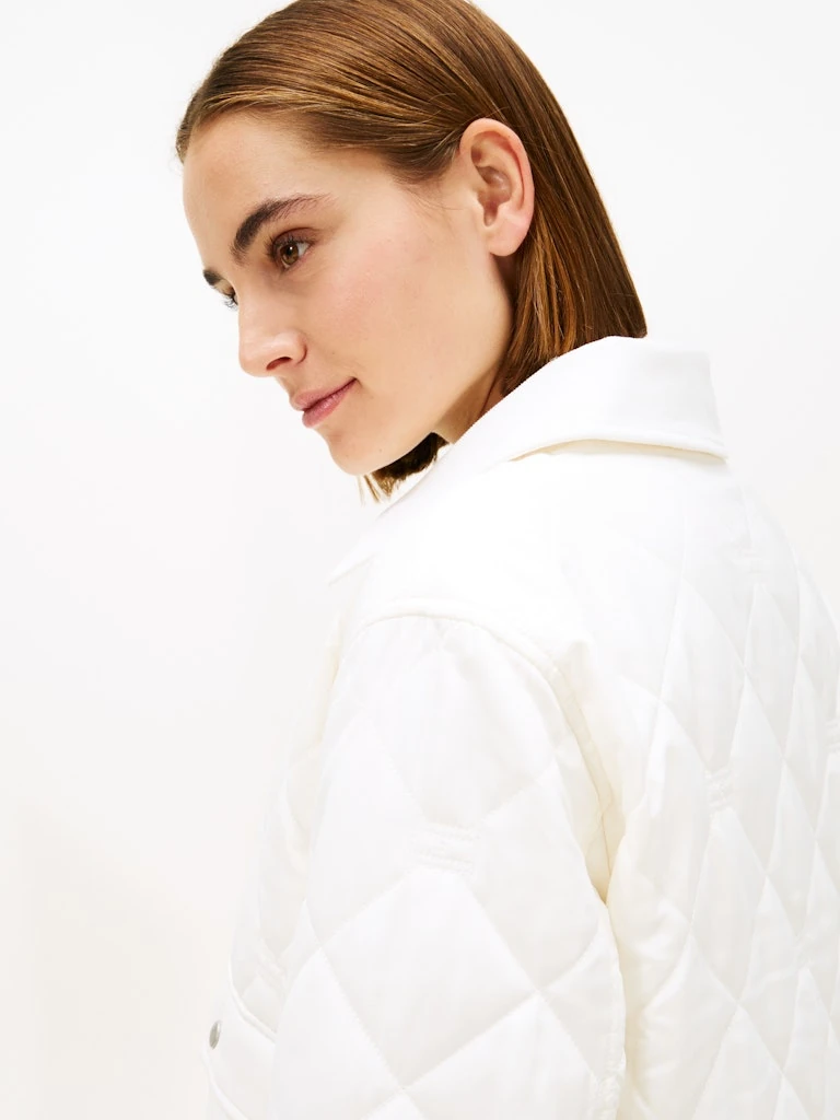 Tommy Hilfiger Kadın Beyaz Padded Mont