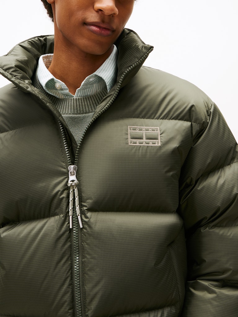 Tommy Hilfiger Erkek Kaz Tüyü Puffer Yeşil Mont