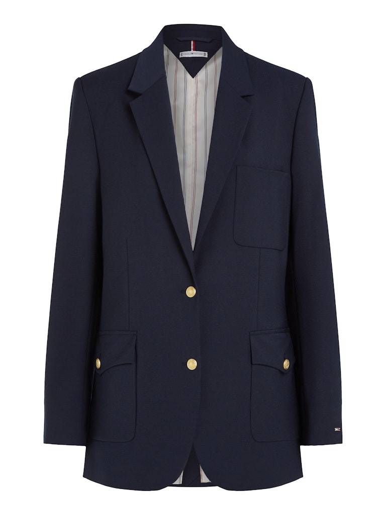 Tommy Hilfiger Pamuk Lacivert Kadın Blazer Ceket