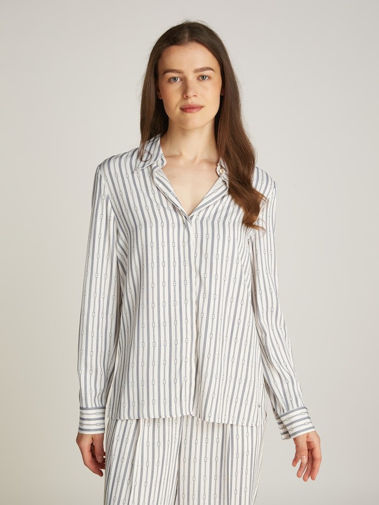 Tommy Hilfiger Pamuk Beyaz Kadın Uzun Kollu Gömlek