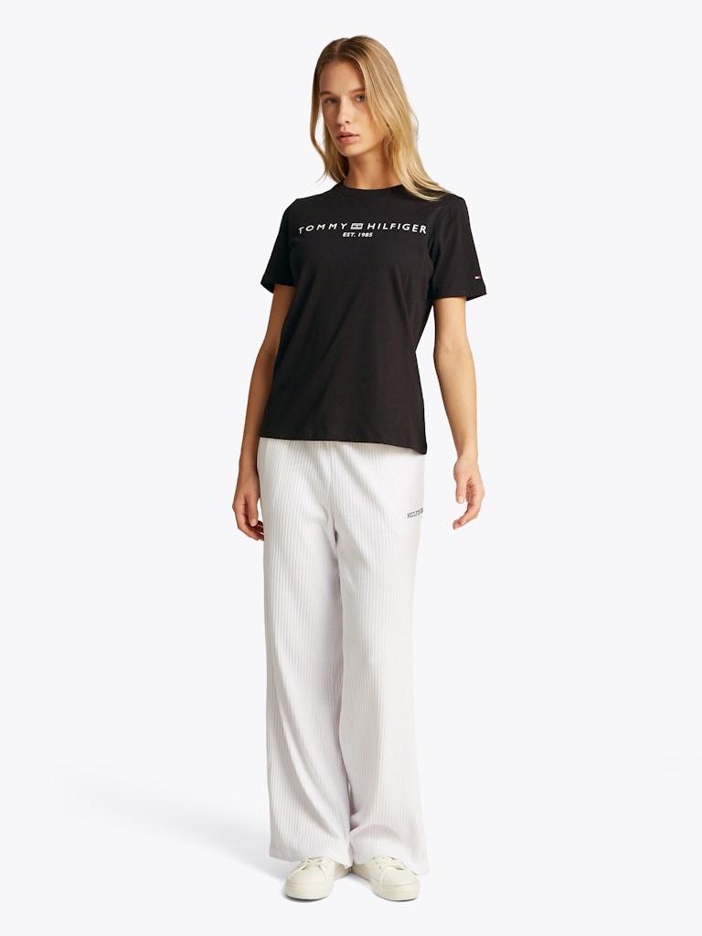 Tommy Hilfiger Rejeneratif Pamuk Siyah Kadın Kısa Kollu T-Shirt - WW0WW40276BDS