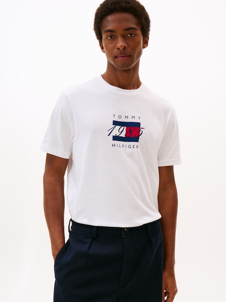 Tommy Hilfiger Erkek Beyaz T-Shirt