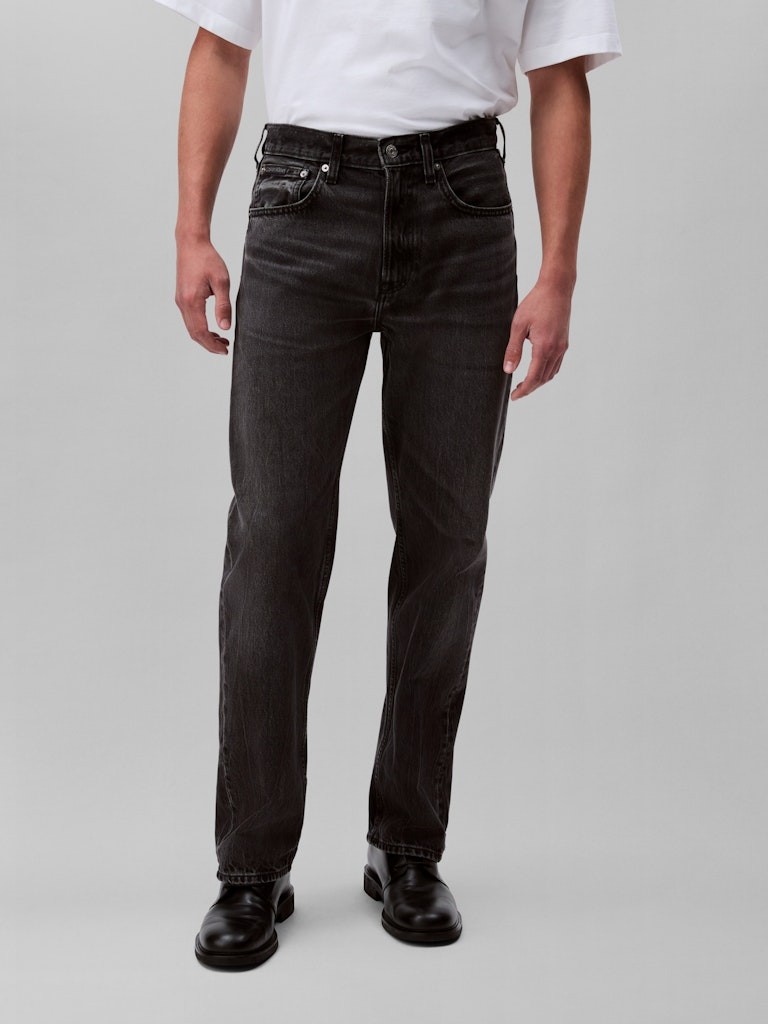 Calvin Klein Erkek Gri Düz Kesim Jean Pantolon - LV04RB705GRDD