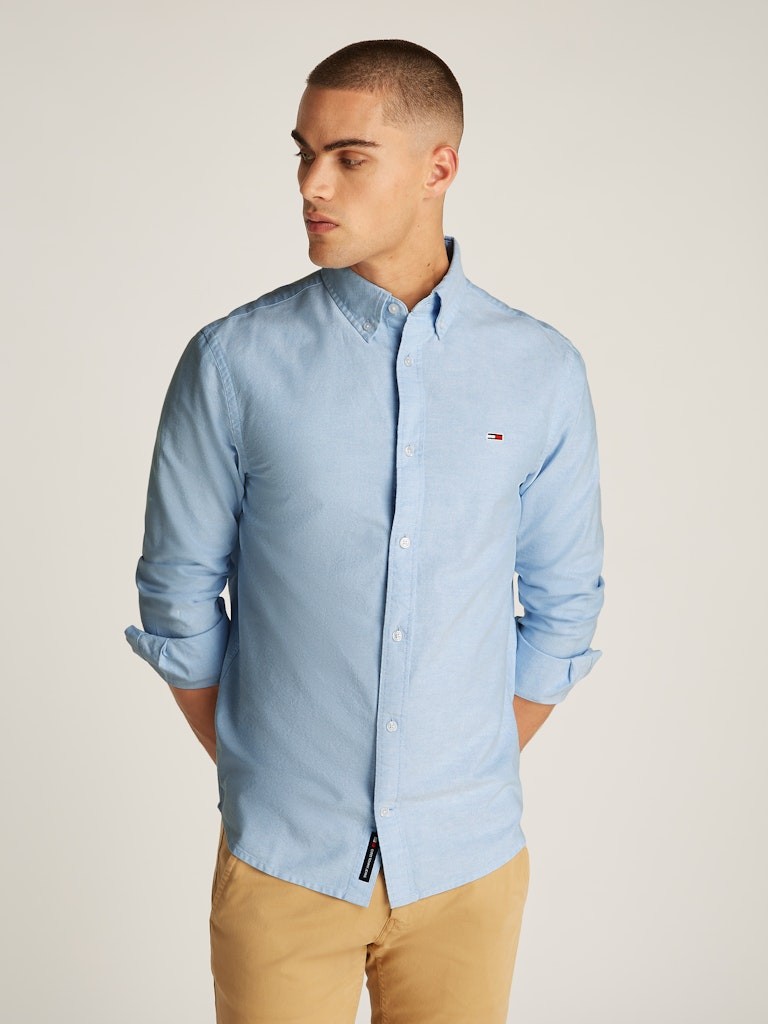 Tommy Hilfiger Oxford Mavi Erkek Uzun Kollu Gömlek - DM0DM20667C12