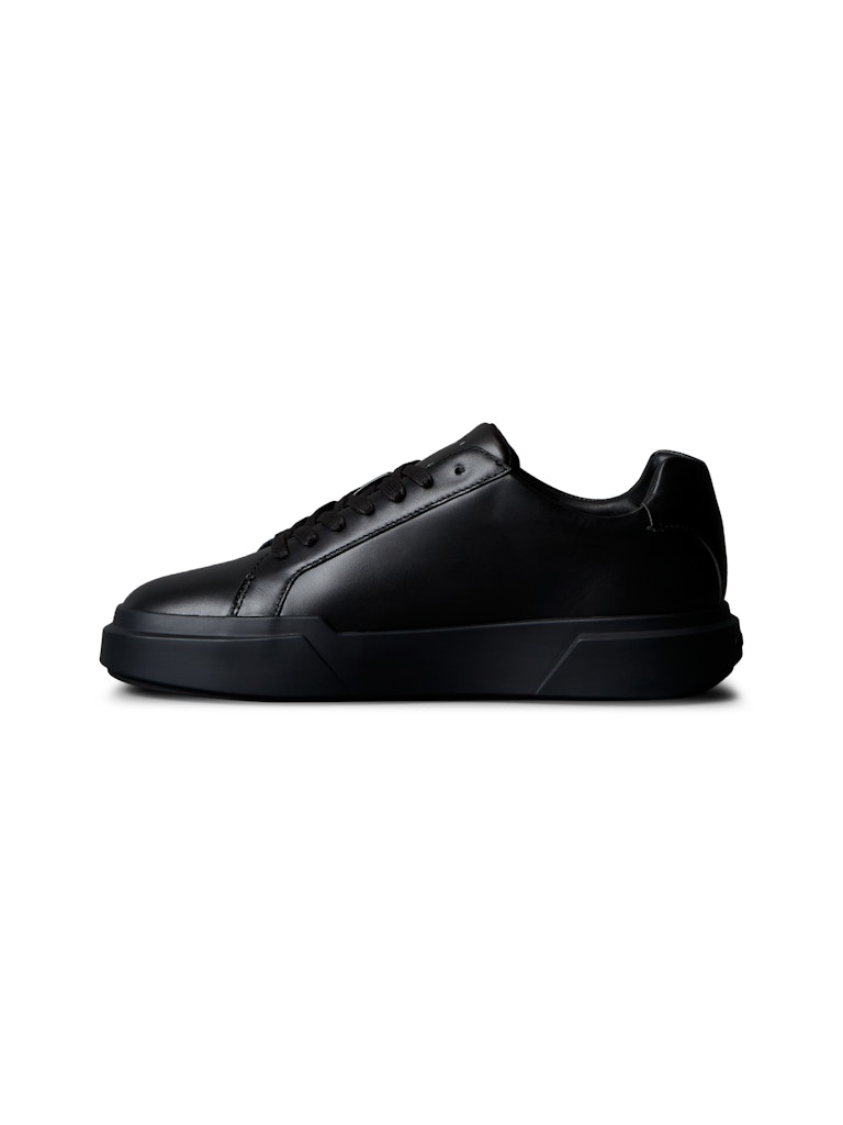 Calvin Klein Erkek Siyah Deri Kısa Taban Chunky Sneakers