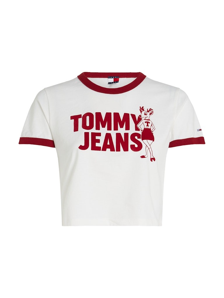 Tommy Jeans DEER GRAPHIC RINGER TEE Kadın T-Shirt - DW0DW20561YAC