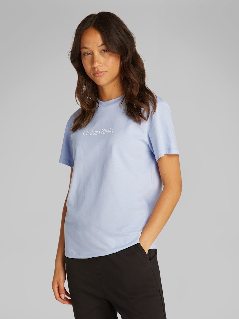 Calvin Klein Organik Pamuk Mavi Kadın Kısa Kollu T-Shirt - K20K205448DWE