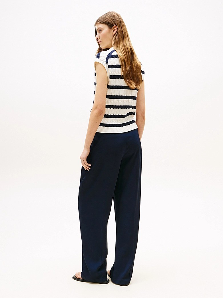 Tommy Hilfiger Kadın Beyaz Polo Yaka Triko - WW0WW456550FG