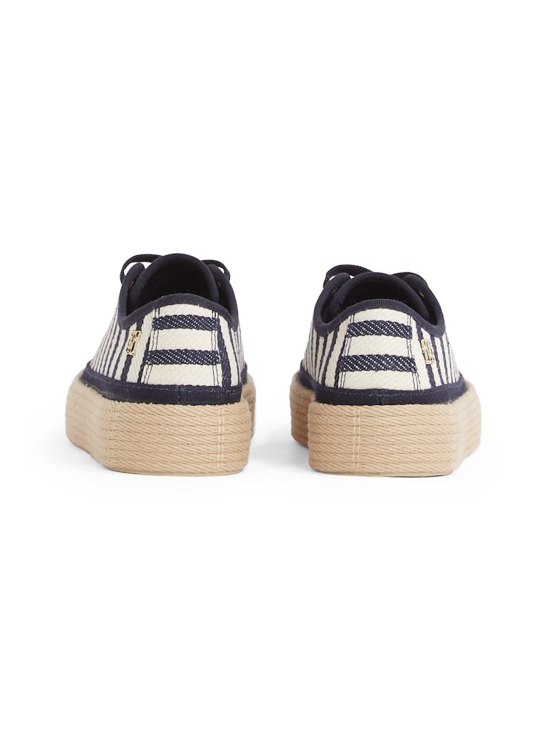 Tommy Hilfiger Pamuk Mavi Kadın Kısa Taban Sneakers - FW0FW086460GZ