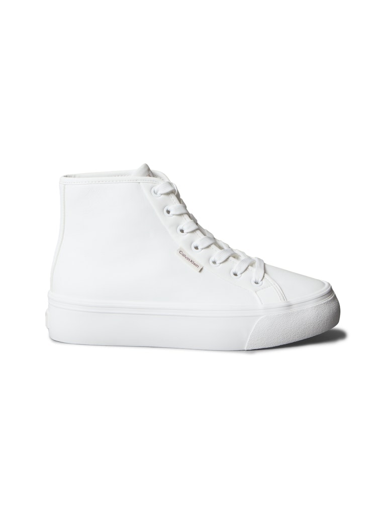 Calvin Klein Kadın Beyaz Deri Kısa Taban Yarım Boğazlı Sneakers