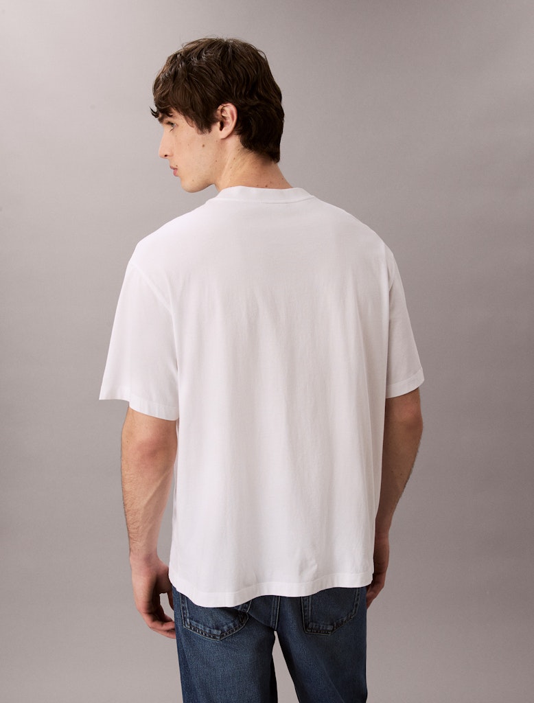 Calvin Klein Erkek Beyaz O Yaka Logolu T-Shirt