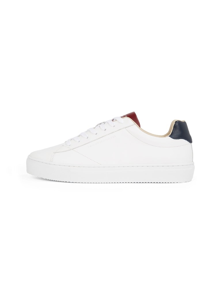 Tommy Hilfiger Deri Beyaz Erkek Kısa Taban Sneakers - FM0FM054120K5