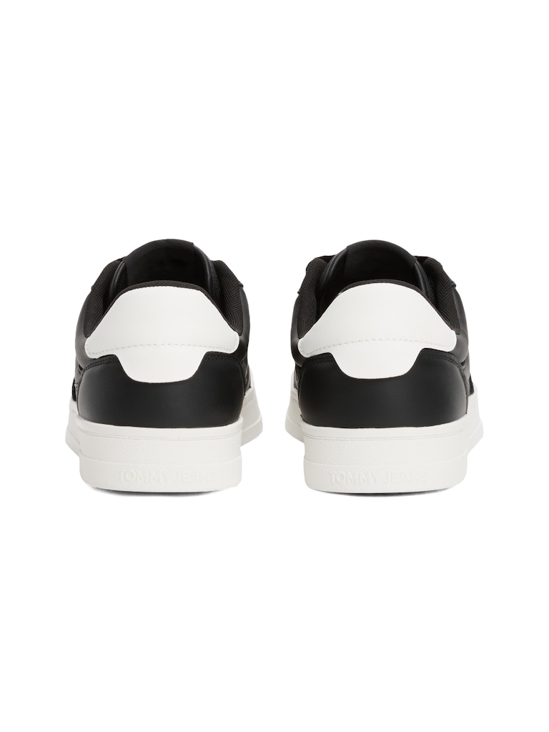 Tommy Hilfiger Deri Siyah Erkek Kısa Taban Sneakers