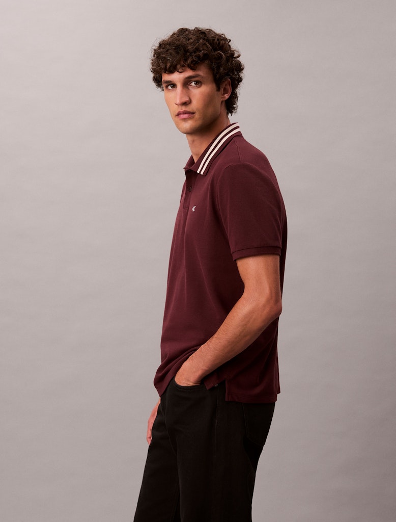 Calvin Klein Erkek Bordo Kısa Kollu Polo Yaka T-Shirt