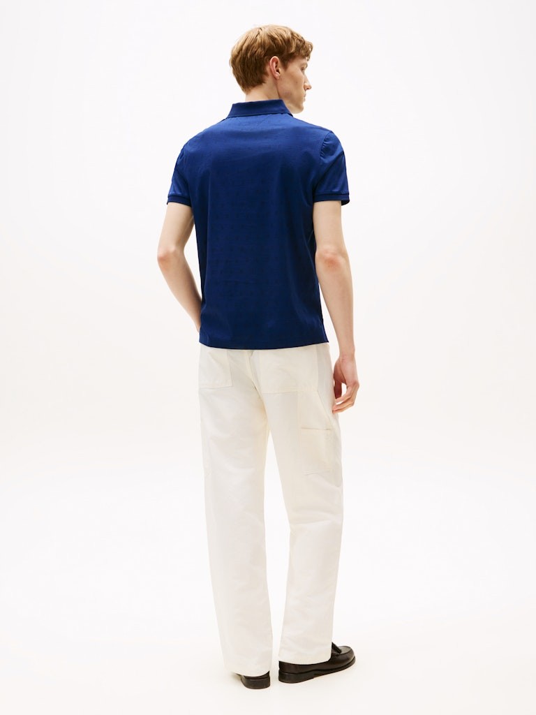 Tommy Hilfiger Erkek Mavi Fermuarlı Polo Yaka T Shirt - MW0MW395590GZ