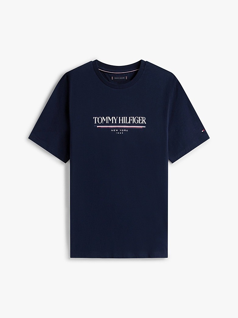 Tommy Hilfiger Erkek Lacivert O Yaka T Shirt - MW0MW40324DW5