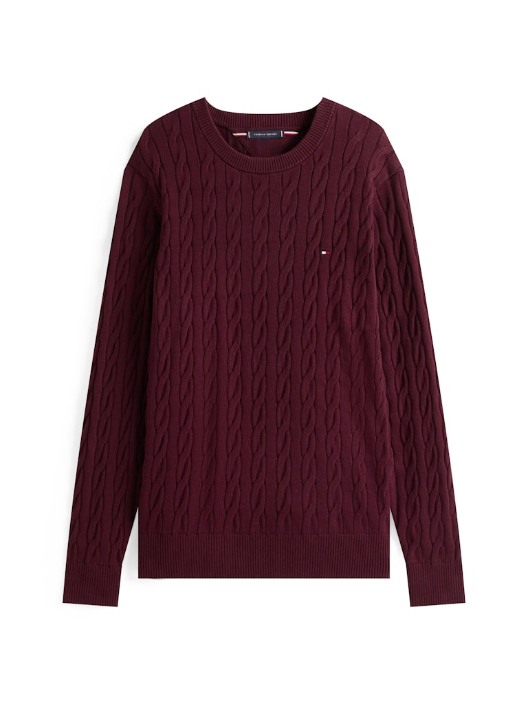 Tommy Hilfiger Erkek Bordo  O Yaka  Triko